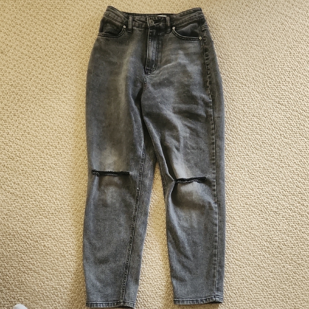 Women's Distressed Gray Jeans